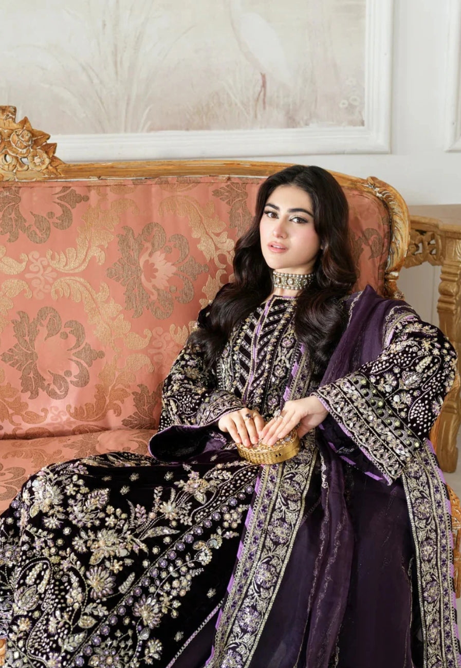 3-Piece Un-Stitched Velvet Suit