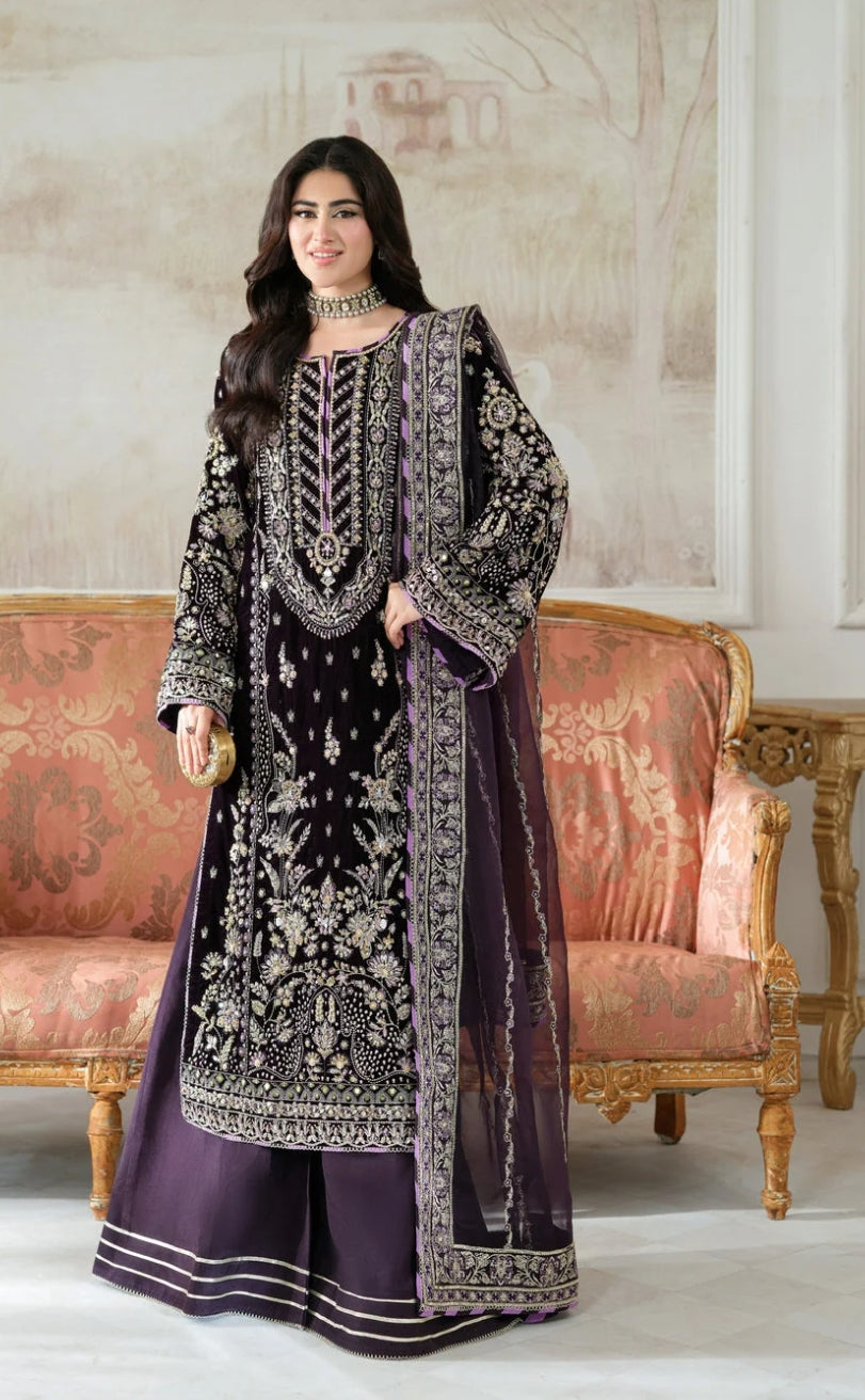 3-Piece Un-Stitched Velvet Suit