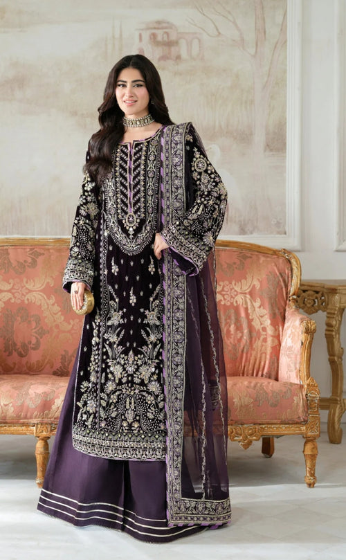 3-Piece Un-Stitched Velvet Suit